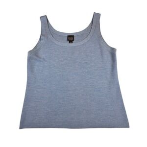 Eileen Fisher MP Cami Light Blue 100% Merino Wool Knit Scoop Neck Tank Top Shell